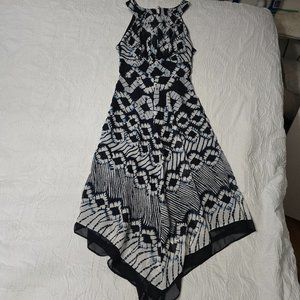 Gabby Style Tie Die Print Blue & White Dress Size 4
